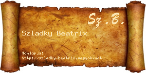 Szladky Beatrix névjegykártya
